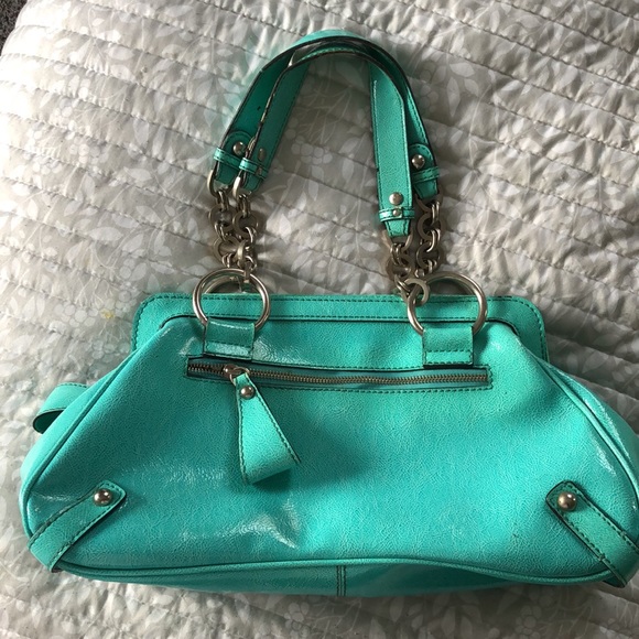 Vintage Turquoise Leather Guess Bag circa 2004 - Picture 5 of 6